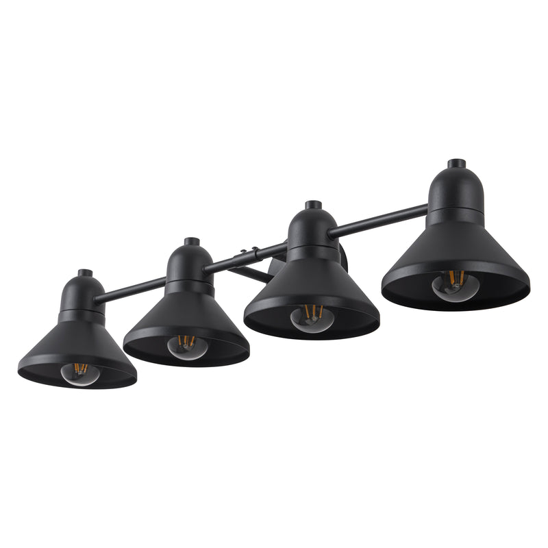 32 in. 4-Light Powder-coated Black Vanity Light Fixture