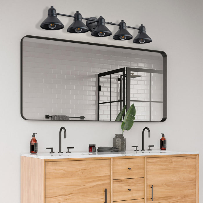 40.5 in. 5-Light Powder-coated Black Vanity Light Fixture