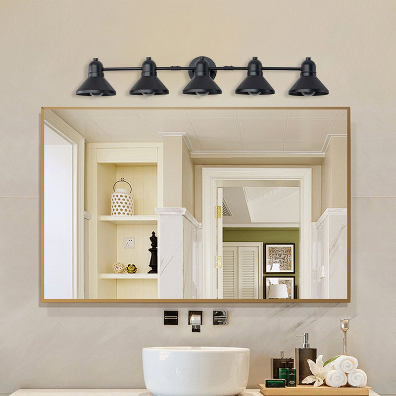 40.5 in. 5-Light Powder-coated Black Vanity Light Fixture