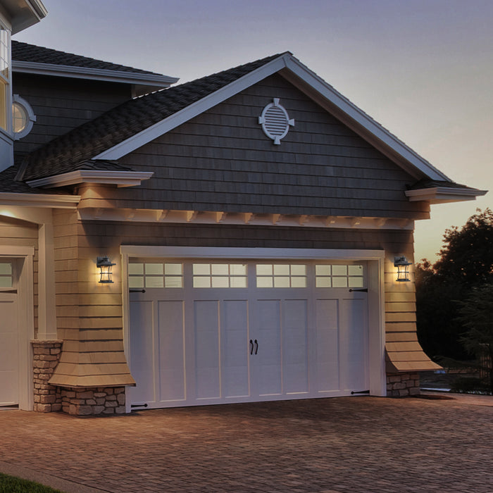 2-Pack 11.25in. Motion Sensor Outdoor Wall Sconce, Dusk to Dawn Exterior Light Fixtures with Seeded Glass