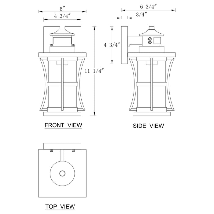 2-Pack 11.25in. Motion Sensor Outdoor Wall Sconce, Dusk to Dawn Exterior Light Fixtures with Seeded Glass