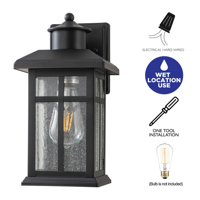 2 Pack Outdoor Wall Lantern Sconce with Clear Seeded Glass