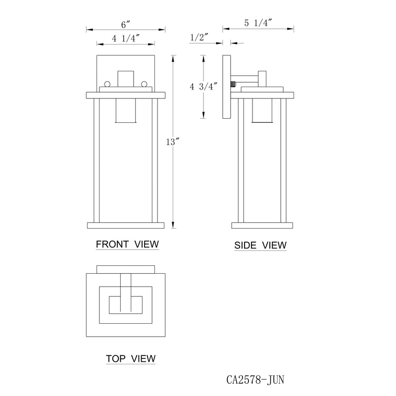 2 Pack Matte Black Outdoor Wall Lights with Clear Glass Shade