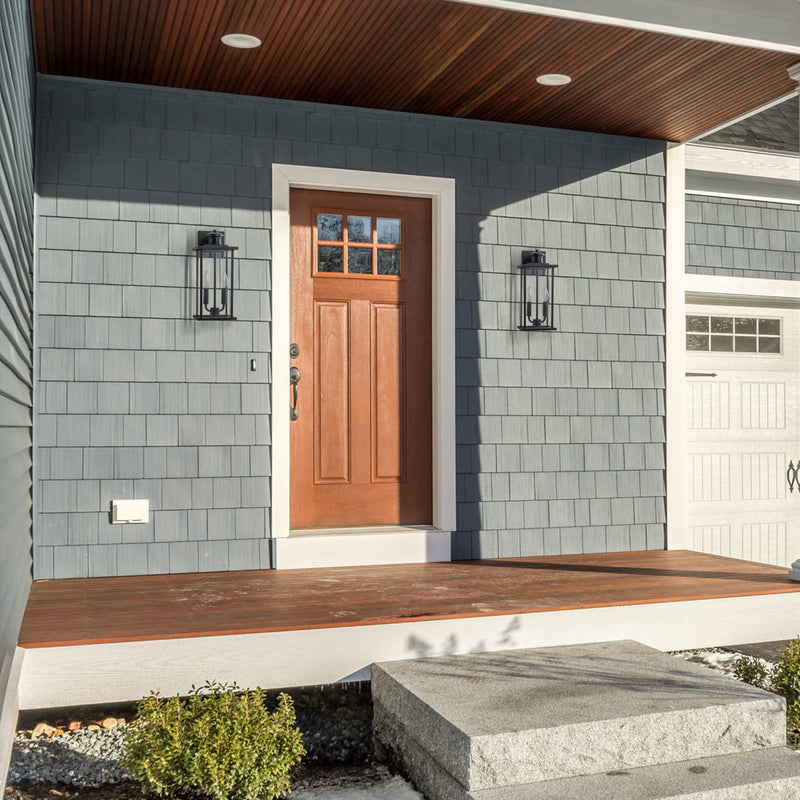 2 Pack Classic Matte Black Motion Sensor Dusk to Dawn Outdoor Wall Lantern