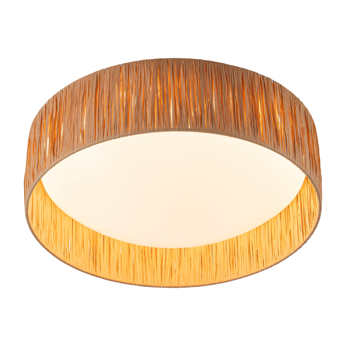 14.25” Farmhouse 3CCT LED Flush Mount Ceiling Light with Paper Rope Shade