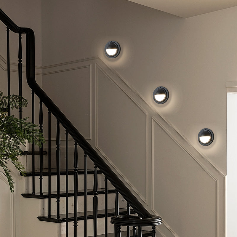 Integrated LED 3CCT Matte Black Wall Sconce with Frosted Glass
