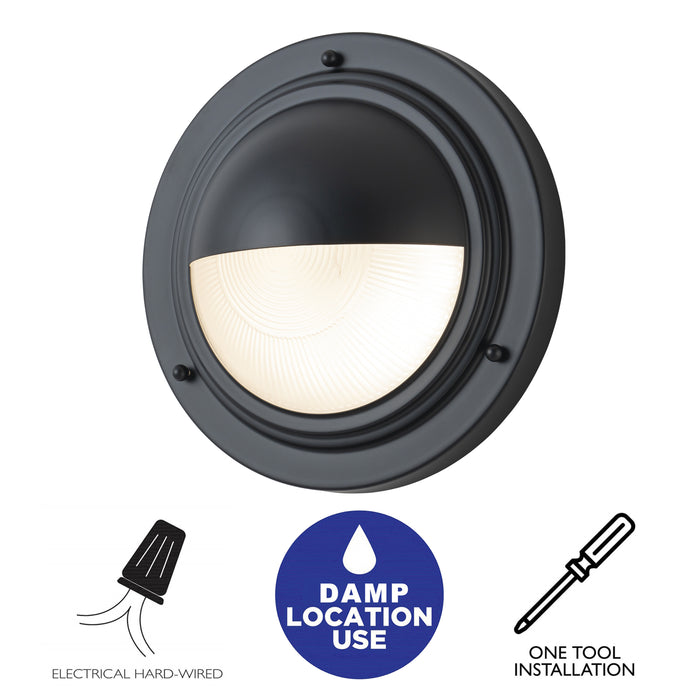 Integrated LED 3CCT Matte Black Wall Sconce with Frosted Glass