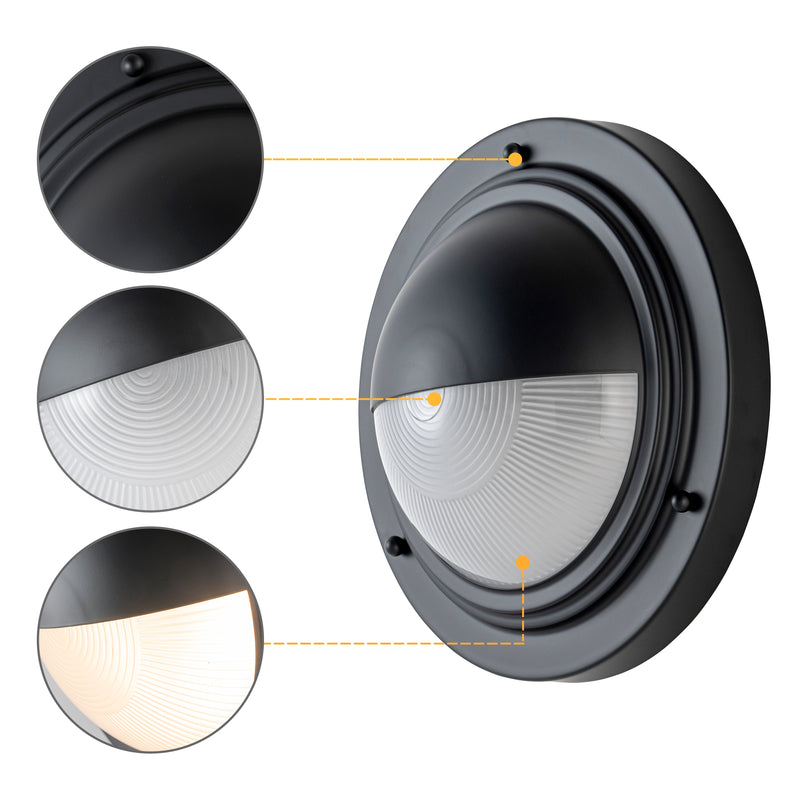 Integrated LED 3CCT Matte Black Wall Sconce with Frosted Glass