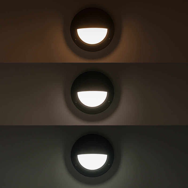 Integrated LED 3CCT Matte Black Wall Sconce with Frosted Glass