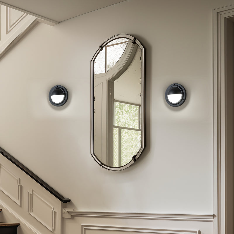 Integrated LED 3CCT Matte Black Wall Sconce with Frosted Glass