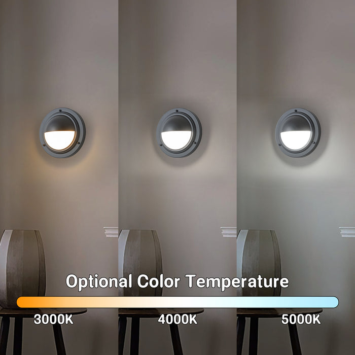 Integrated LED 3CCT Matte Black Wall Sconce with Frosted Glass