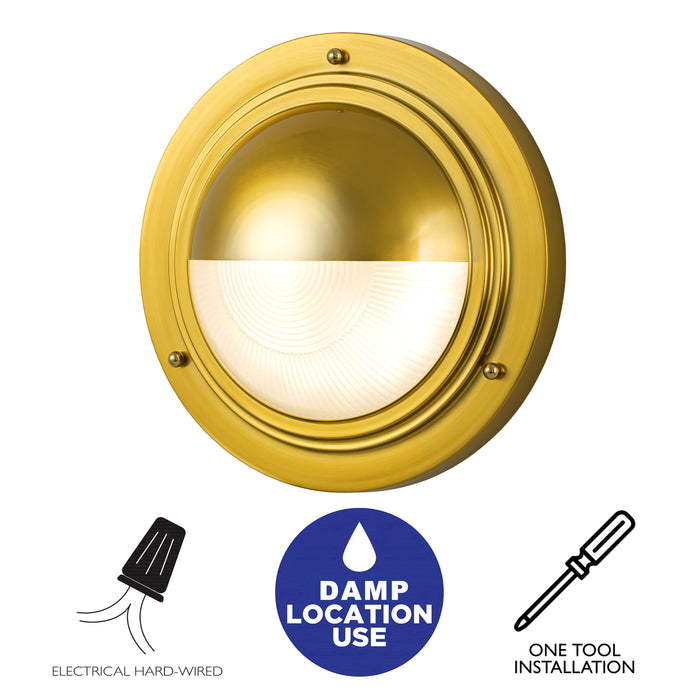 Integrated LED 3CCT Brushed Gold Wall Sconce with Frosted Glass