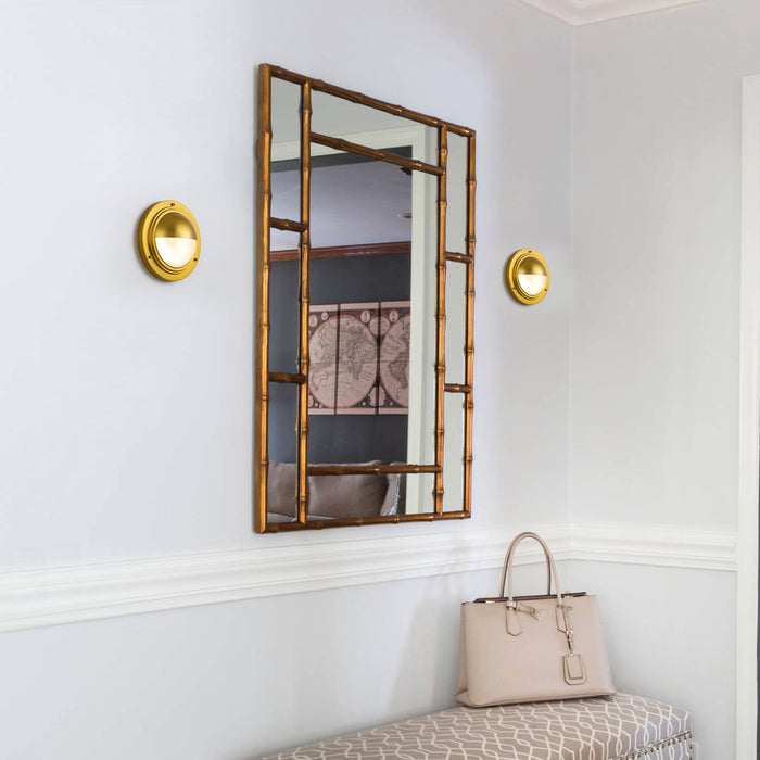 Integrated LED 3CCT Brushed Gold Wall Sconce with Frosted Glass