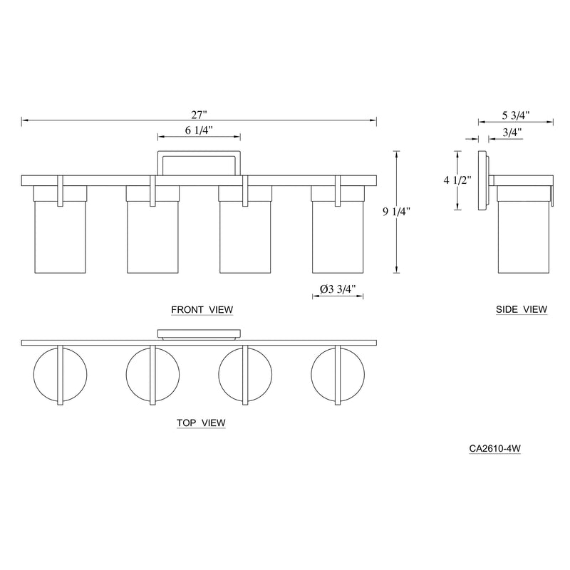 4-Light Satin Nickel Vanity Light with Frosted Glass Shade