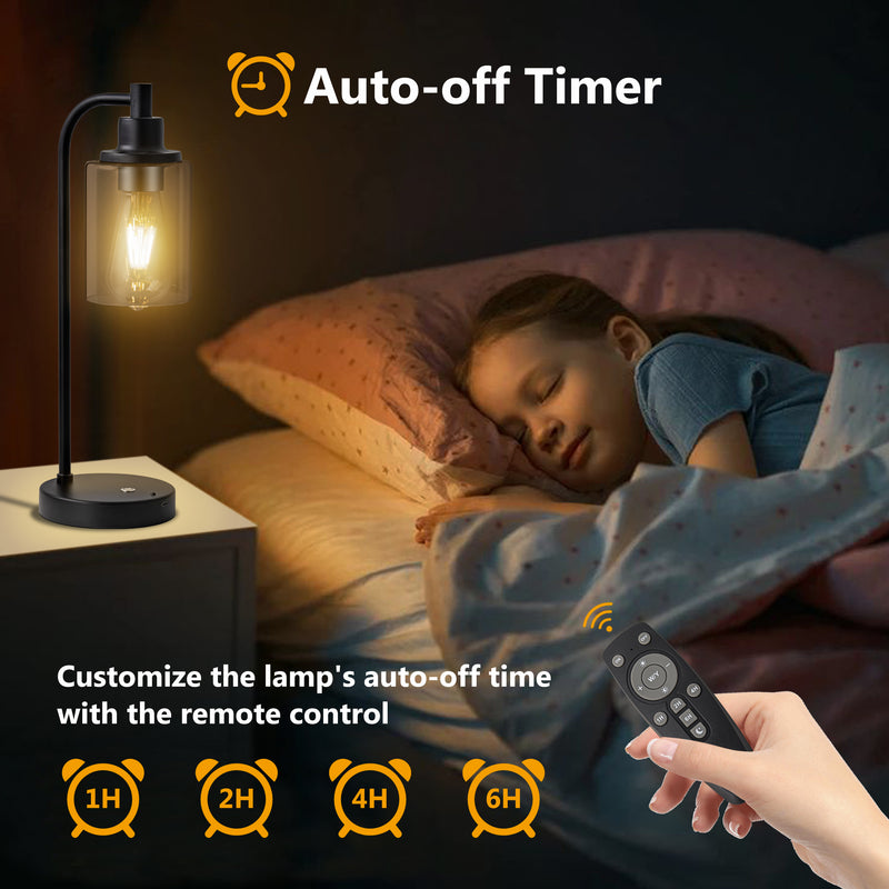 2-Pack 16” 3CCT Dimmable Cordless Table Lamp with ST64 Edison Bulbs and Remote Control