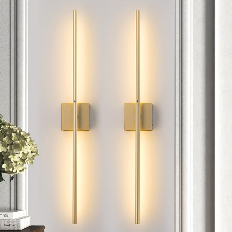 Gold Dimmable Adjustable Color Temperature Chargeable Rotatable LED Wall Lamp with Touch and Remote Control