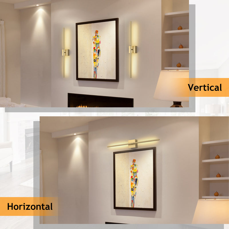 Gold Dimmable Adjustable Color Temperature Chargeable Rotatable LED Wall Lamp with Touch and Remote Control