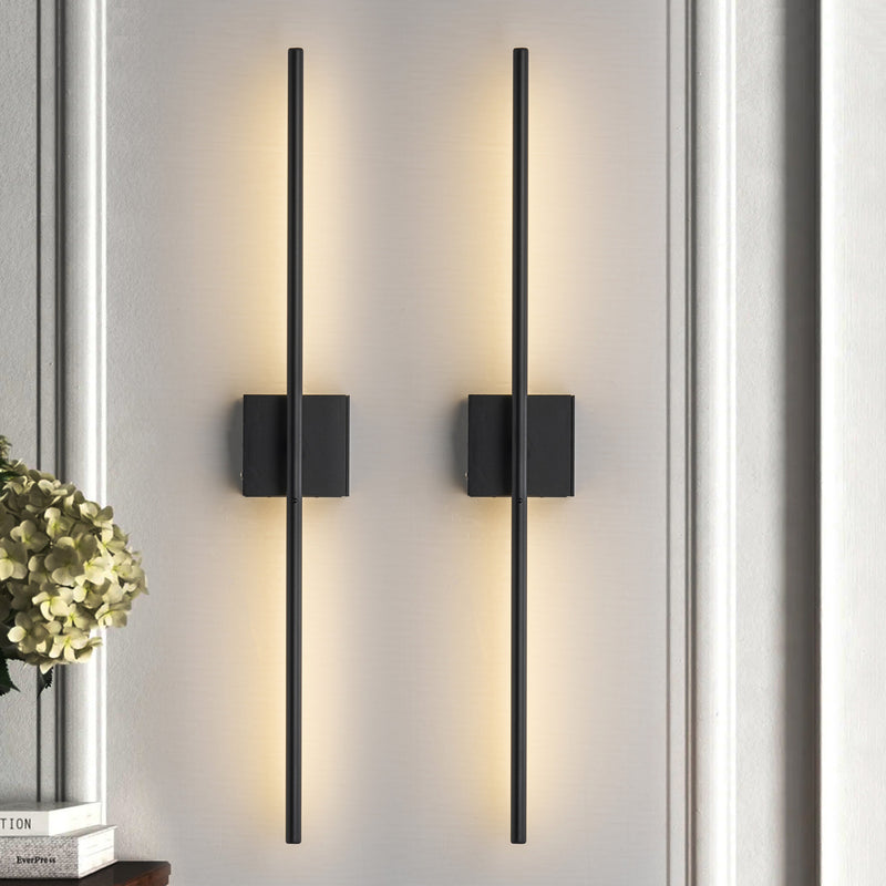 Black Dimmable Adjustable Color Temperature Chargeable Rotatable LED Wall Lamp with Touch and Remote Control