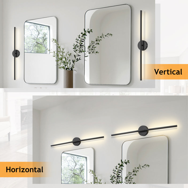 Black Dimmable Adjustable Color Temperature Chargeable Rotatable LED Wall Lamp with Touch and Remote Control