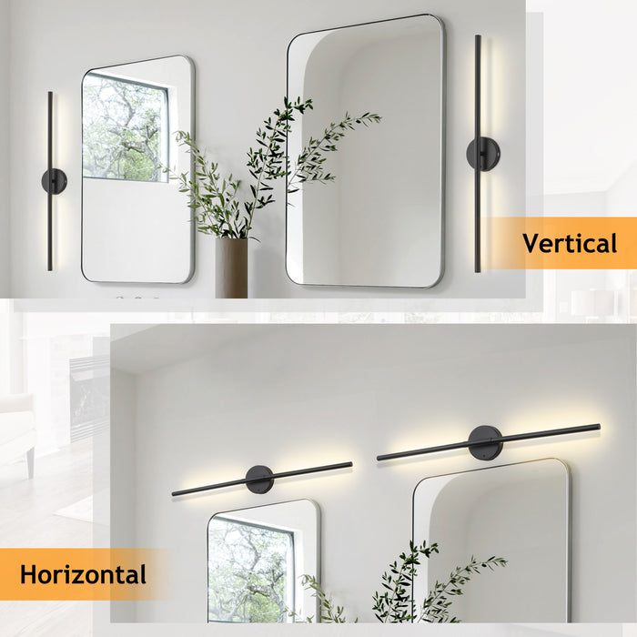 Black Dimmable Adjustable Color Temperature Chargeable Rotatable LED Wall Lamp with Touch and Remote Control
