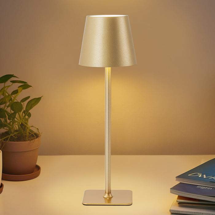 4-Pack 14” Gold LED Cordless Table Lamp, 3CCT Dimmable Portable Desk Lamps