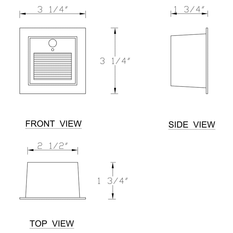 Black Aluminum Hardwired Motion Sensing Outdoor Deck Step Light with glass Lens