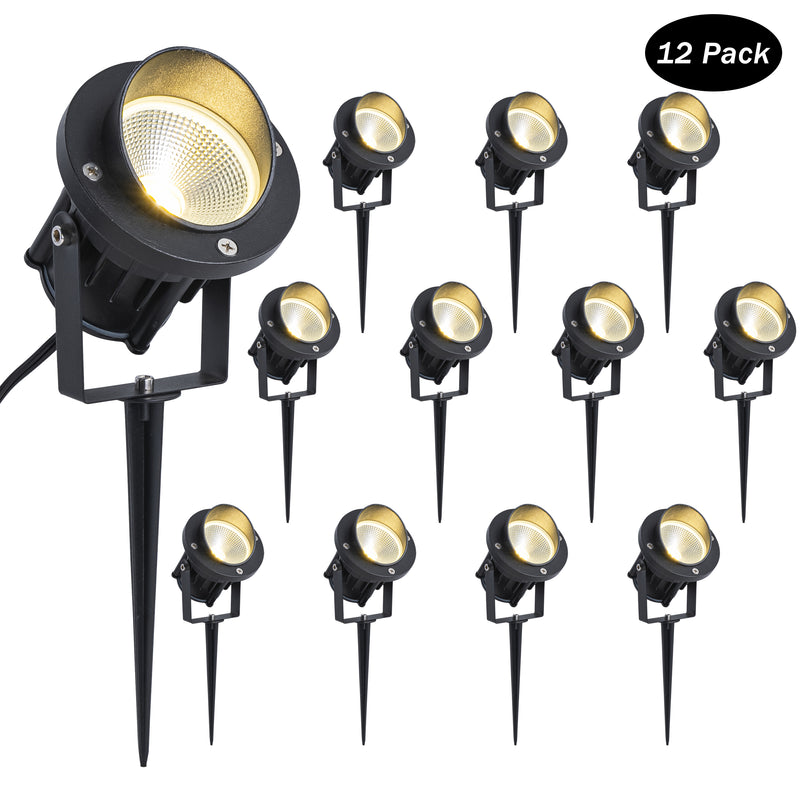 11inch Outdoor LED Landscape Spotlight with Ground Stakes for Garden Pathway and Courtyard