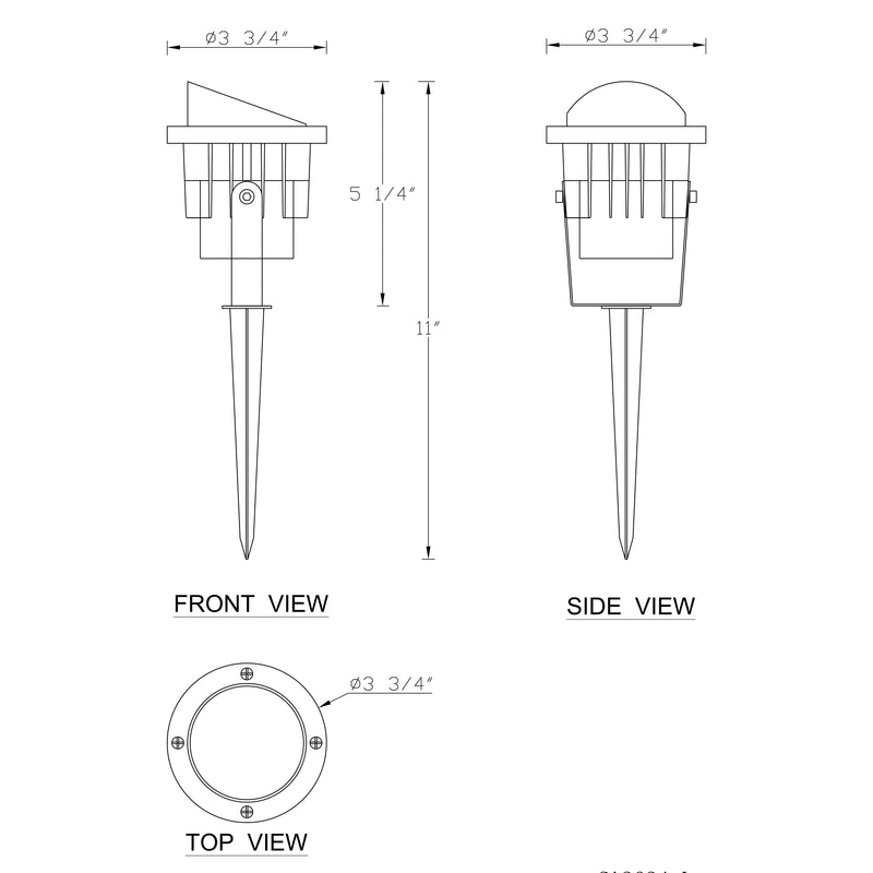 11inch Outdoor LED Landscape Spotlight with Ground Stakes for Garden Pathway and Courtyard