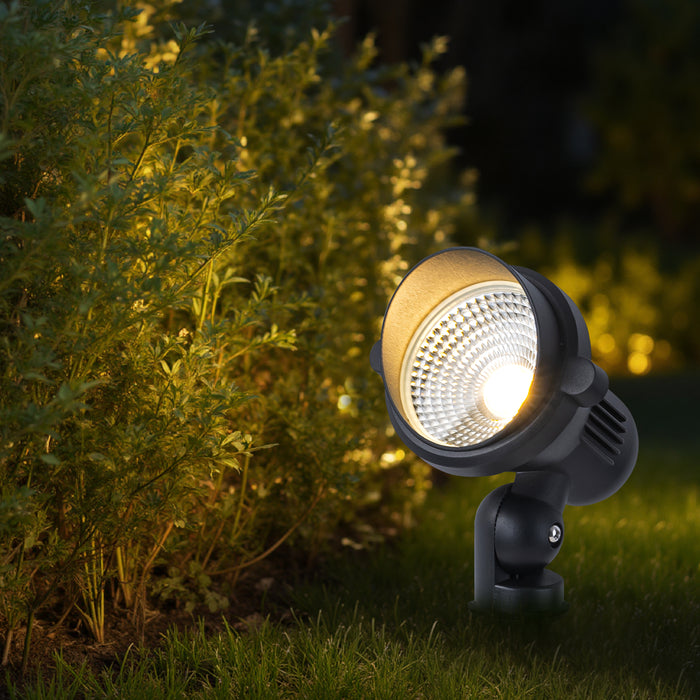 6-Pack Outdoor LED Landscape Spotlight with Ground Stakes for Garden Pathway and Courtyard