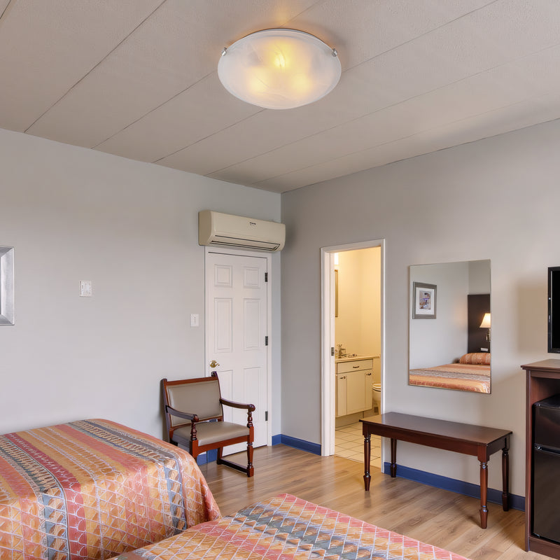 4-Pack 15.75 in. Brushed Nickel Flush Mount Ceiling Light with Alabaster Glass