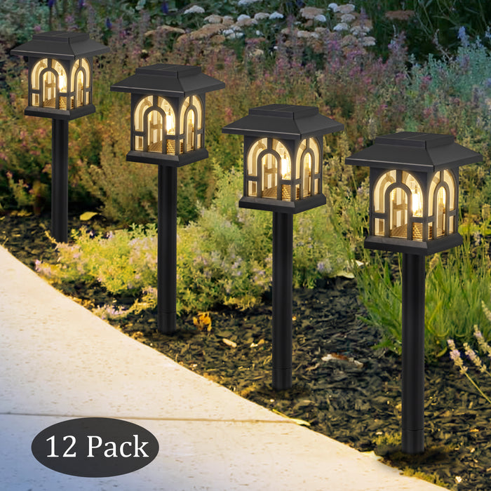 Black Solar LED Outdoor Path Lights (12-Pack)
