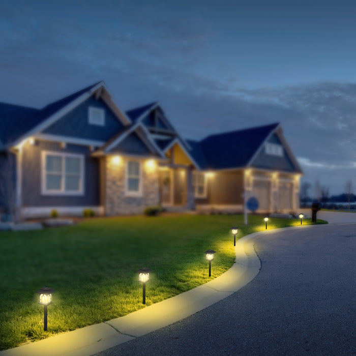 Black Solar LED Outdoor Path Lights (12-Pack)