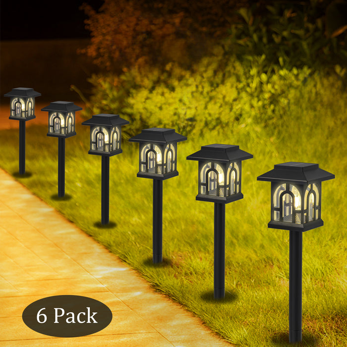 Black Solar LED Outdoor Path Lights (6-Pack)