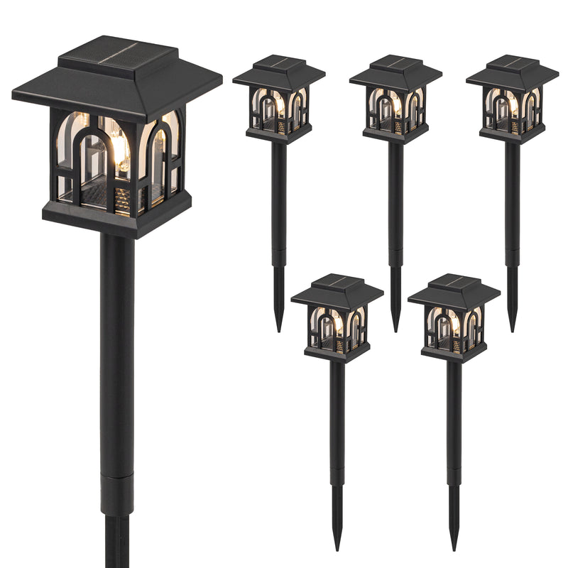 Black Solar LED Outdoor Path Lights (6-Pack)