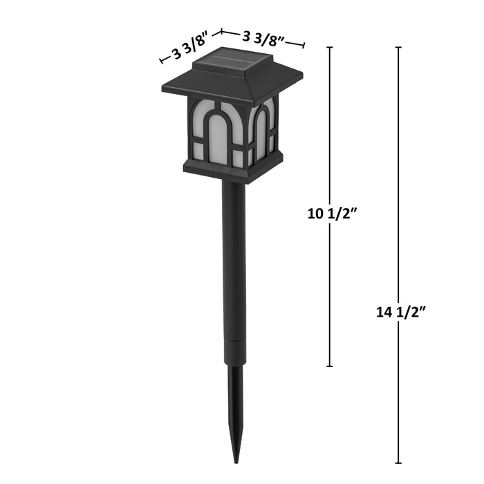 Black Solar Flickering Flame LED Outdoor Path Lights (6-Pack)