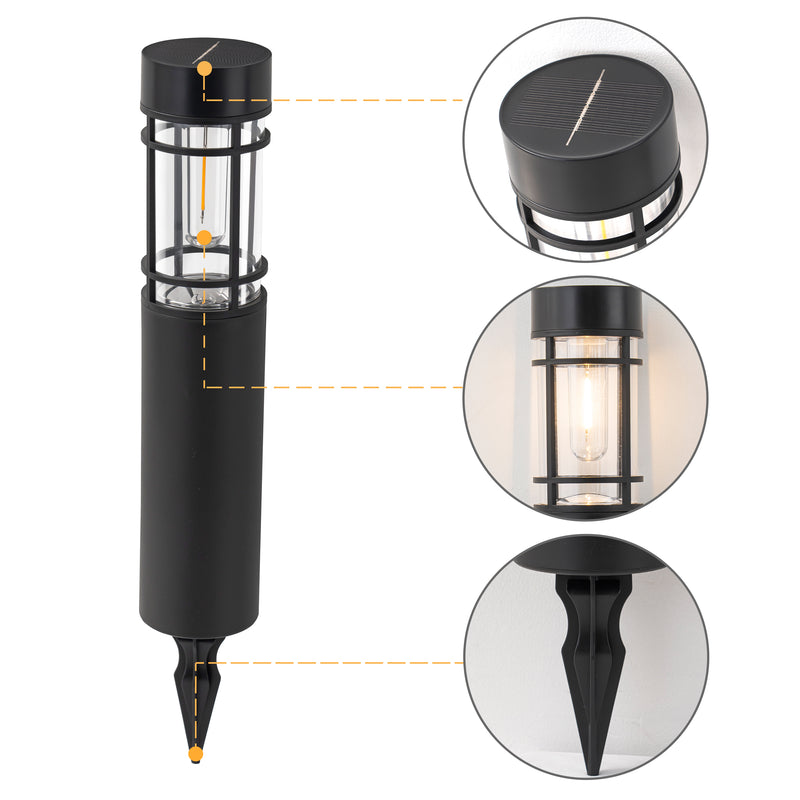 Black Solar LED Outdoor Path Lights (12-Pack)