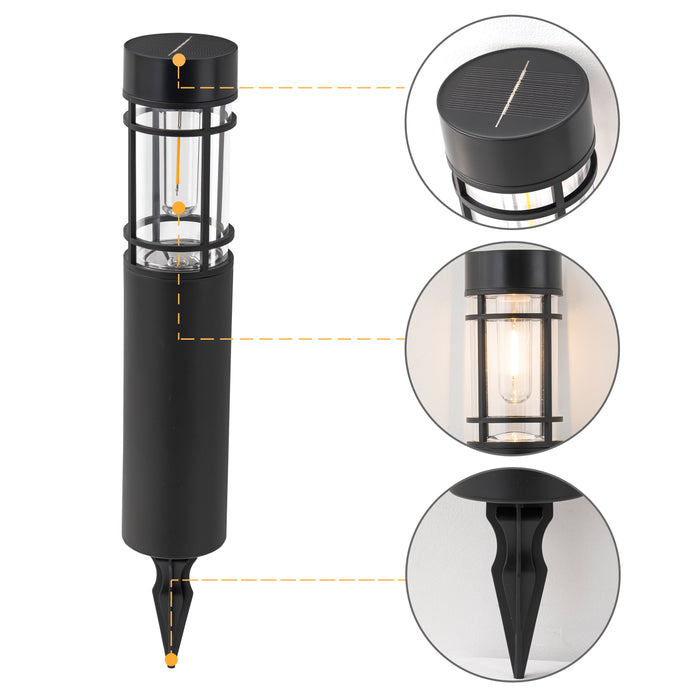 Black Solar LED Outdoor Path Lights (12-Pack)