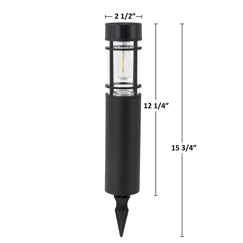 Black Solar LED Outdoor Path Lights (12-Pack)