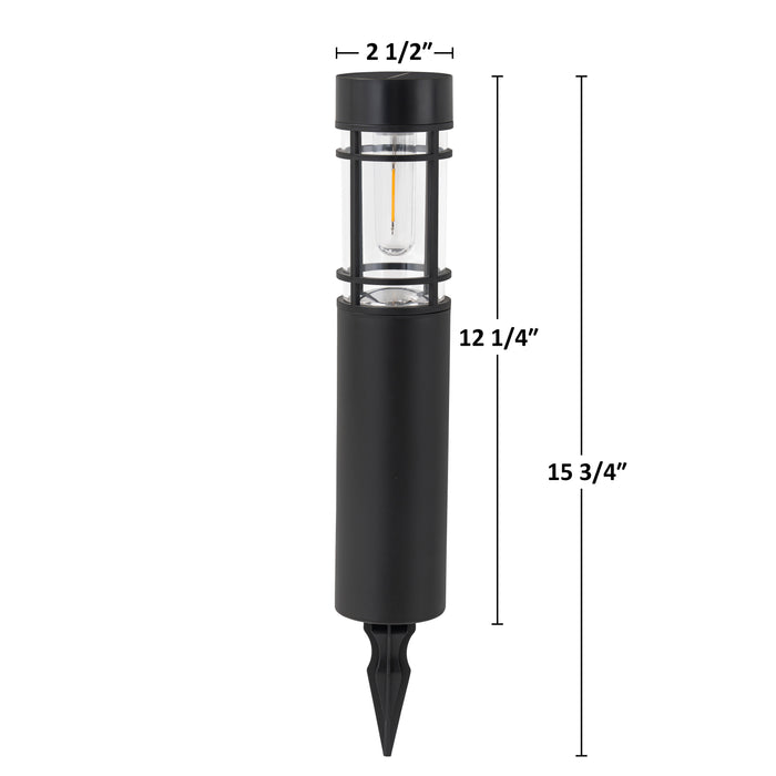 Black Solar LED Outdoor Path Lights (12-Pack)
