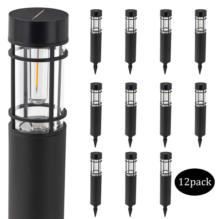 Black Solar LED Outdoor Path Lights (12-Pack)