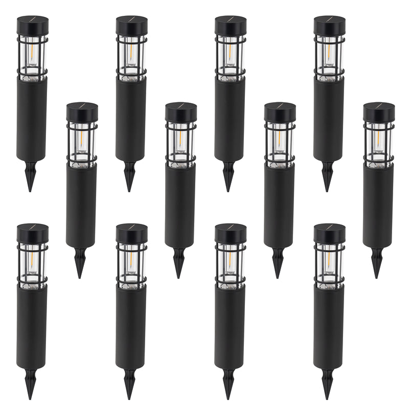 Black Solar LED Outdoor Path Lights (12-Pack)