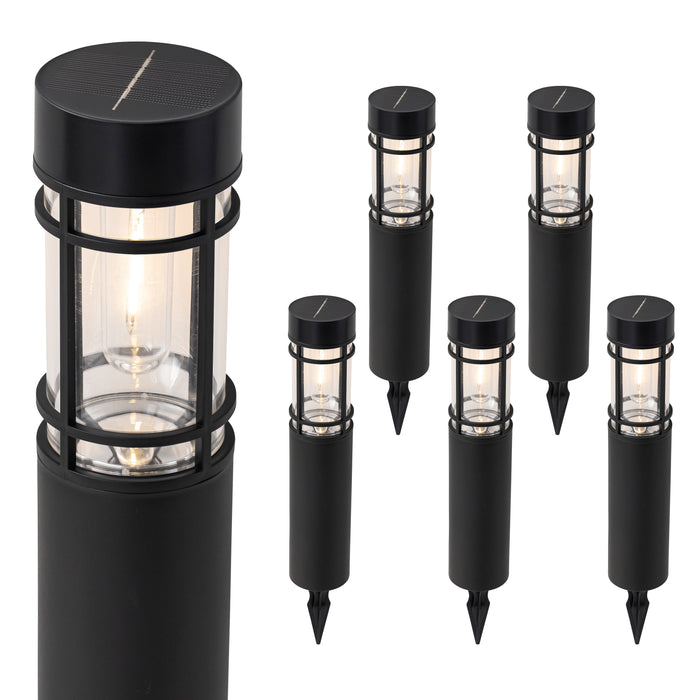 Black Solar LED Outdoor Path Lights (6-Pack)