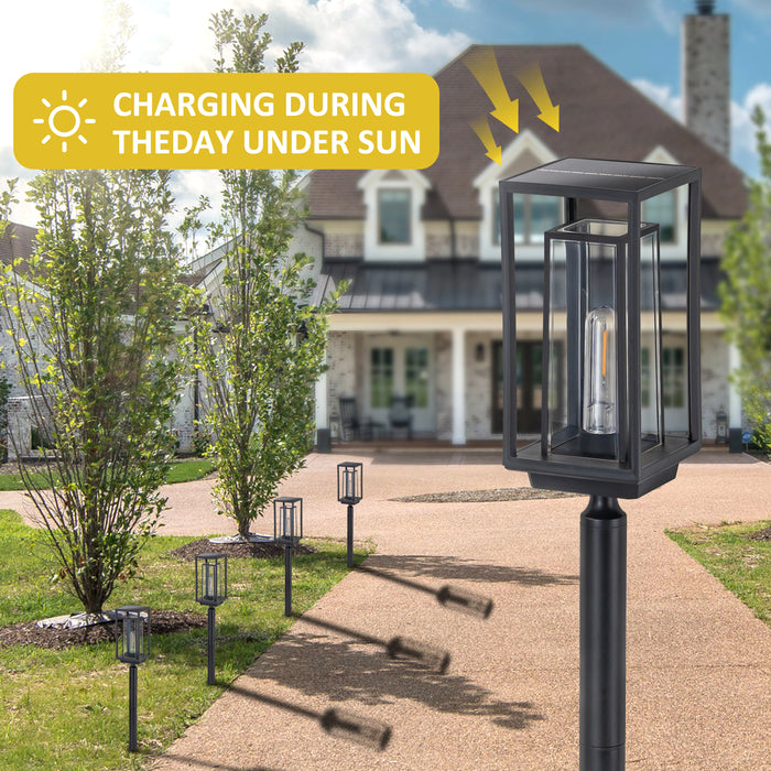 Black Solar LED Outdoor Path Lights (4-Pack)