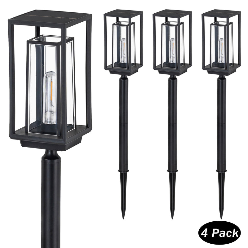 Black Solar LED Outdoor Path Lights (4-Pack)