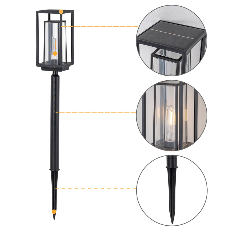 Black Solar LED Outdoor Path Lights (4-Pack)