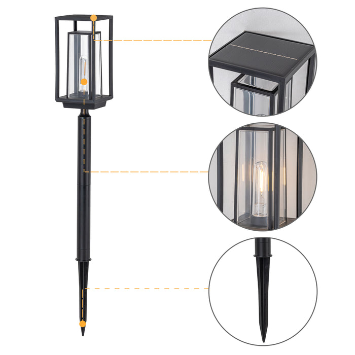 Black Solar LED Outdoor Path Lights (4-Pack)