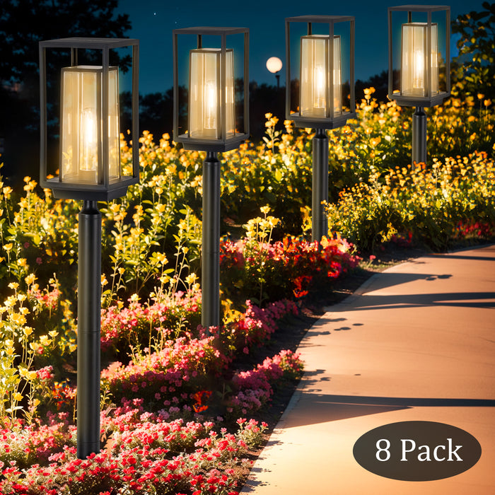 Black Solar LED Outdoor Path Lights (4-Pack)
