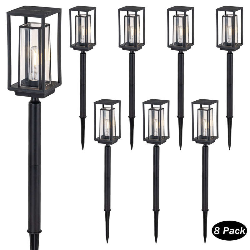 Black Solar LED Outdoor Path Lights (4-Pack)