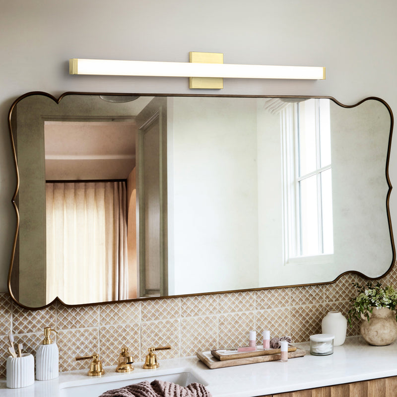 36” Brushed Gold LED Vanity Bar Light Indoor Wall Sconce with Acrylic Shade