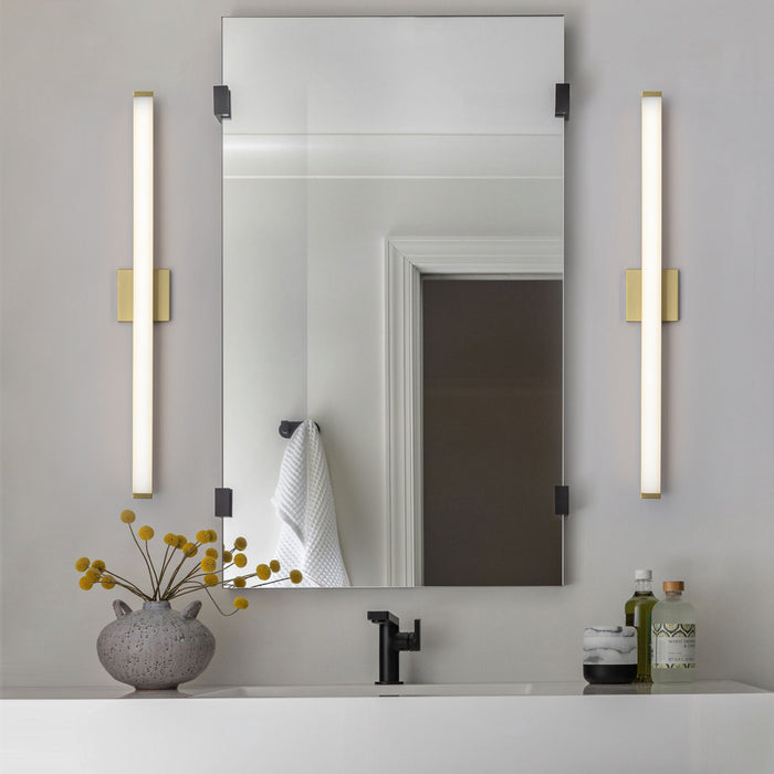 36” Brushed Gold LED Vanity Bar Light Indoor Wall Sconce with Acrylic Shade